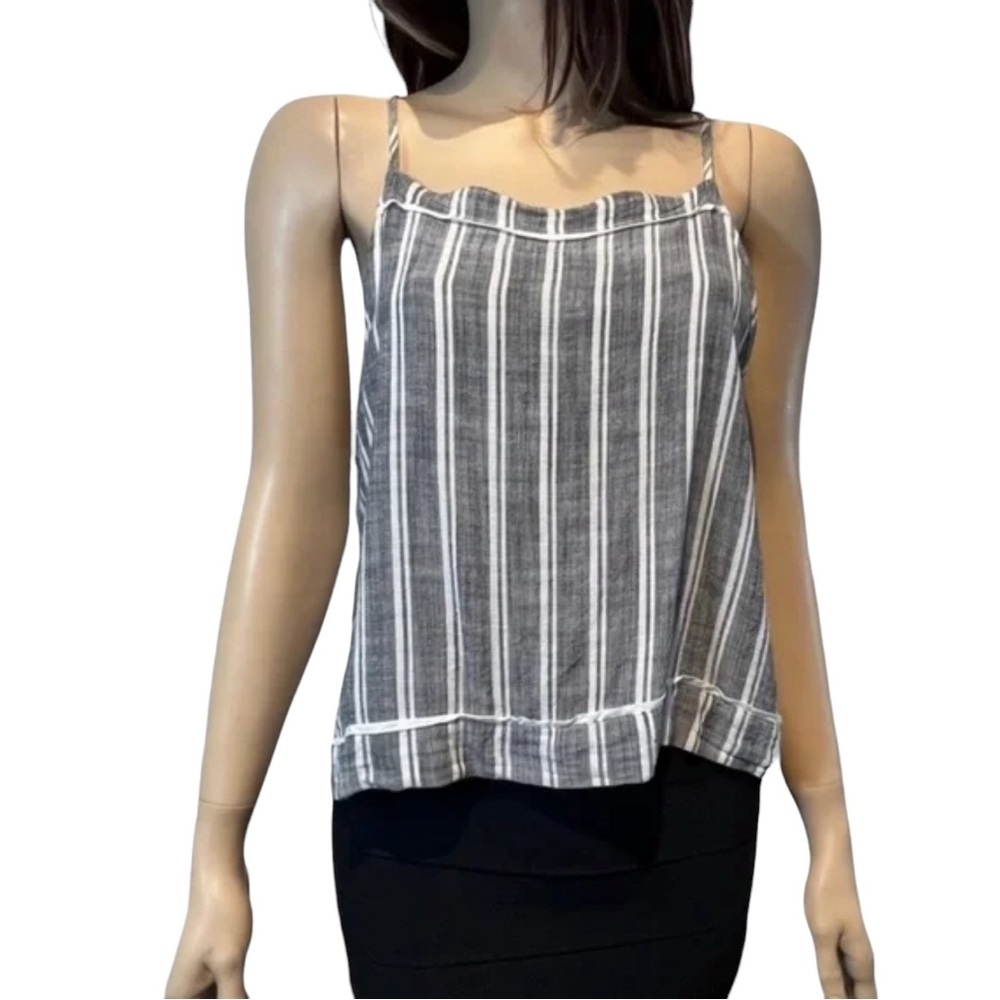 Anthropologie Cloth & Stone Linen Stripped Crop Top Size L